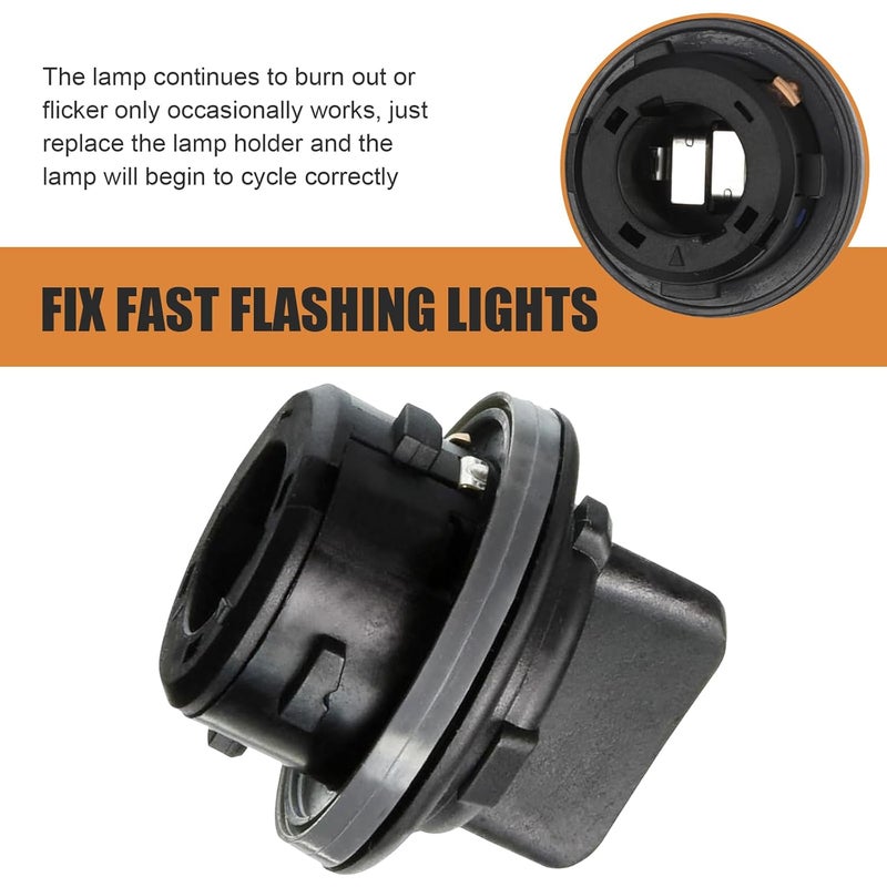 Teybouk Car Front Turn Signal Light Bulb Holder, Waterproof Vehicle Bulb Socket, Copper Terminal Connectors Fits Lighting System, Compatible with Hyundai, Kia, Elantra 92166-3K000 (Black) - Image 4